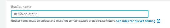 Name bucket aws s3 bucket