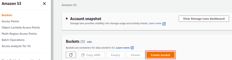 Create bucket aws s3 bucket