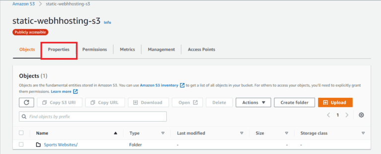 Properties-aws-s3-bucket