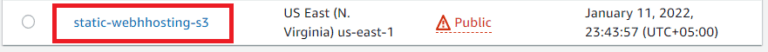 Static bucket aws s3 bucket